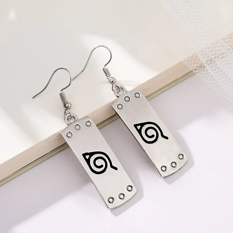 Anime Cosplay Akatsuki Earrings for Women Jewelry Enamel Red Cloud Ear Hoops Ninja Darts Dangle Earring Fans Creative Gift