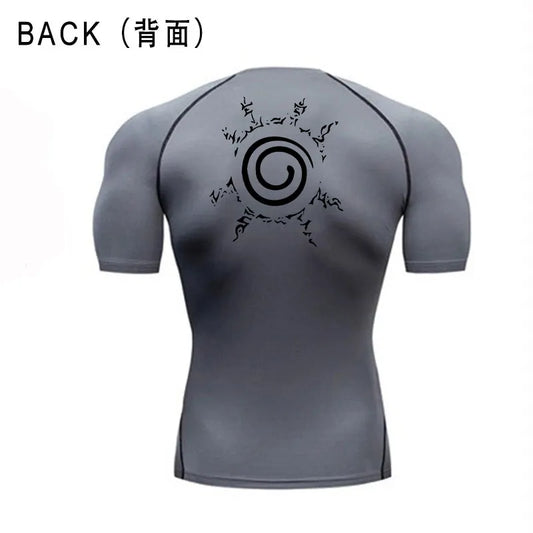 Anime Compression Tshirt Men Sportwear Fitness Sport Running Tight Gym TShirts Athletic Quick Dry Summer Tops Tee