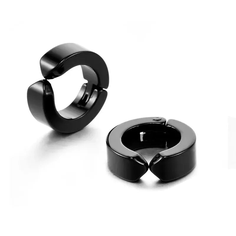 Anime Chainsaw Man Yoshida Hirofumi Cosplay Ear Clip Earrings Women Men Punk Black No Pierced Fake Ear Circle New Pop Jewelry