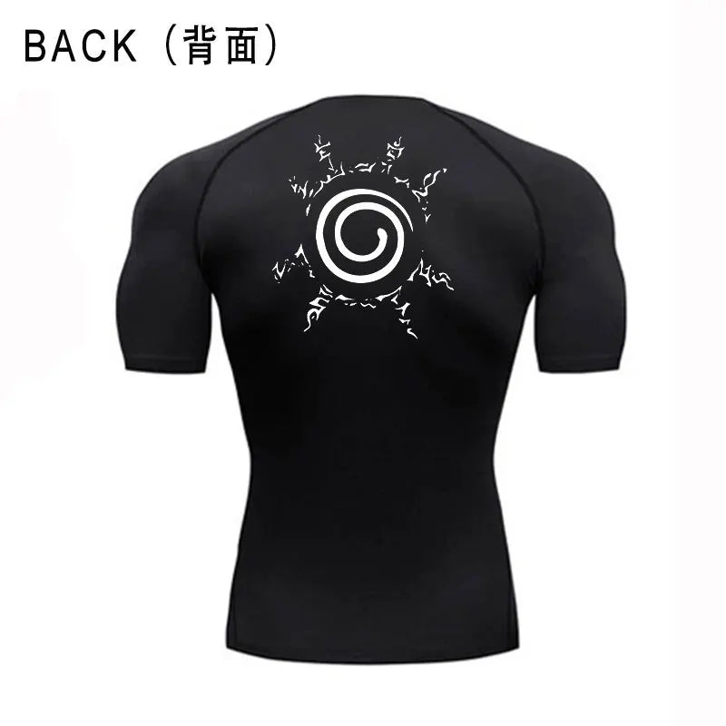 Anime Compression Tshirt Men Sportwear Fitness Sport Running Tight Gym TShirts Athletic Quick Dry Summer Tops Tee