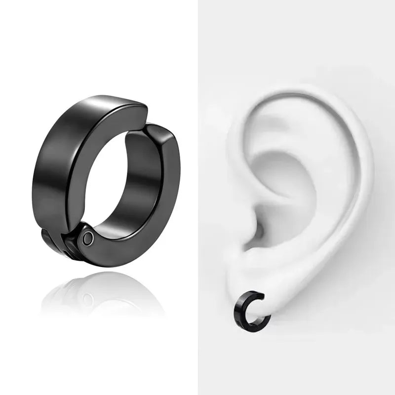 Anime Chainsaw Man Yoshida Hirofumi Cosplay Ear Clip Earrings Women Men Punk Black No Pierced Fake Ear Circle New Pop Jewelry