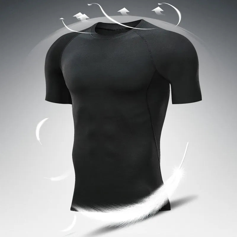 Anime Compression Tshirt Men Sportwear Fitness Sport Running Tight Gym TShirts Athletic Quick Dry Summer Tops Tee