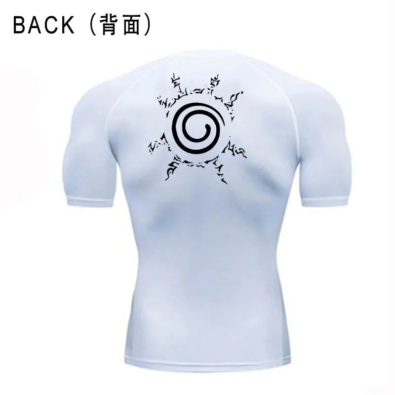 Anime Compression Tshirt Men Sportwear Fitness Sport Running Tight Gym TShirts Athletic Quick Dry Summer Tops Tee